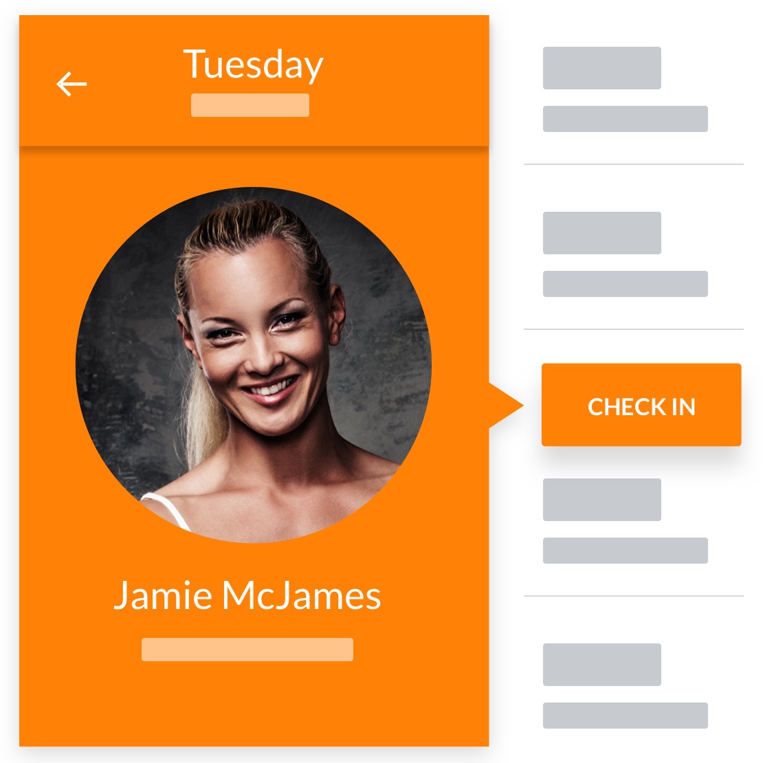 yoga studio software checkin tablet