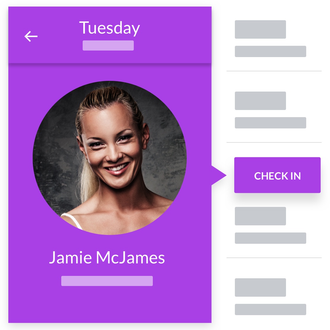 zumba instructor software checkin tablet