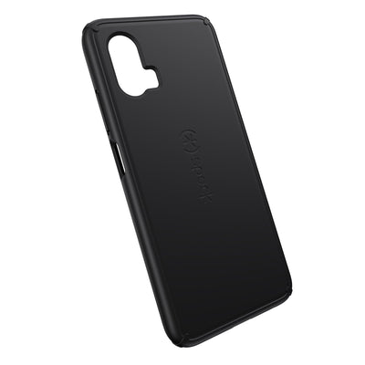 Tilted three-quarter angled view of back of phone case