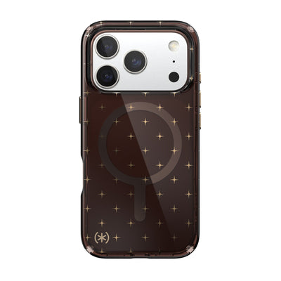 Back view of the phone case with phone inside from straight on#color_luxury-shade-gold-stars