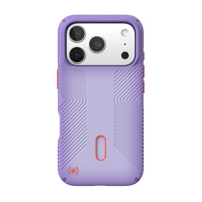 Back view of the phone case with phone inside from straight on#color_purple-fade-magic-purple-new-poppy