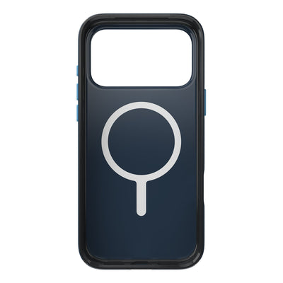 Inside view of empty phone case from straight-on#color_deep-sea-fade-black-spell-blue