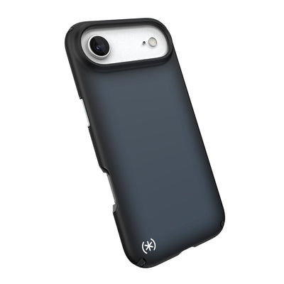 Tilted slight perspective view of back of phone case with phone inside