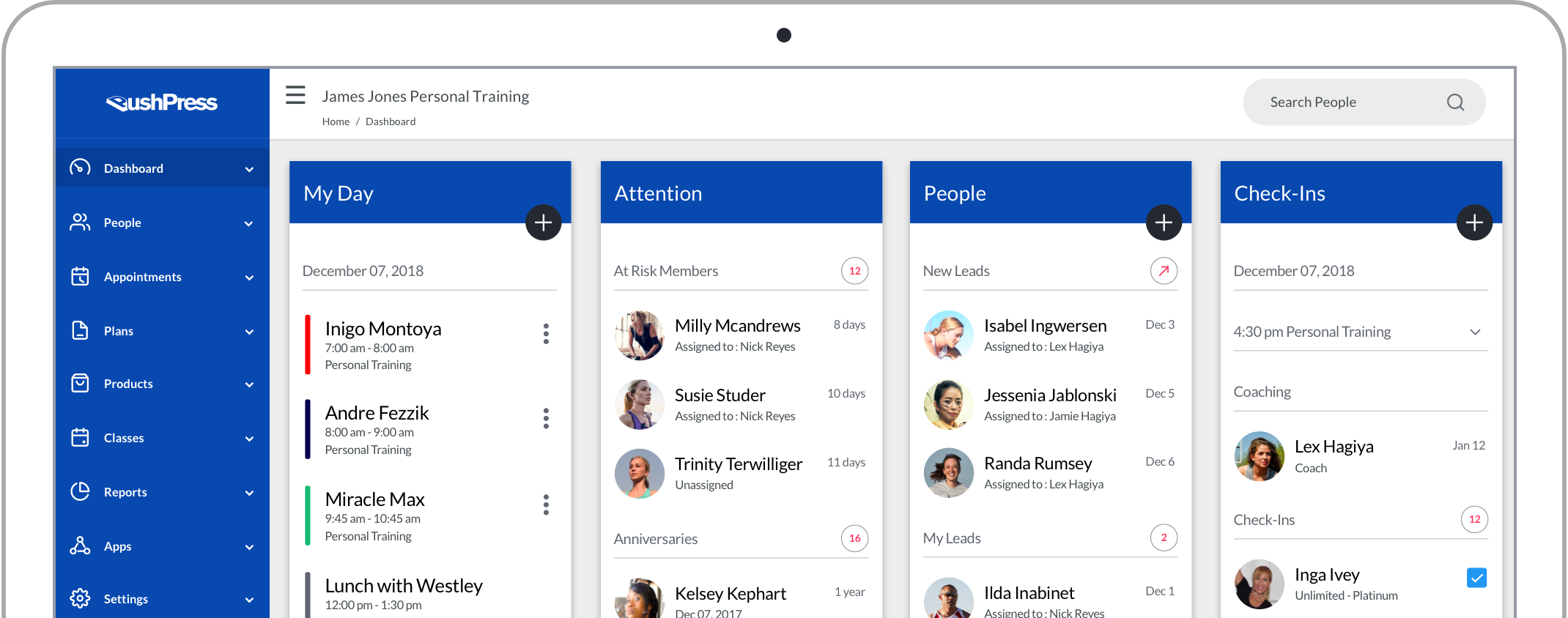 personal training software control panel hero